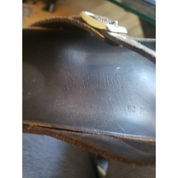 Birkenstock Gizeh Thong Sandal Sz 9/9.5 EU 40 Womens Metallic Gold Brown - Picture 13 of 14